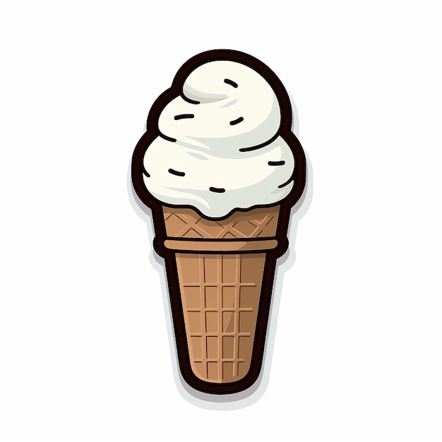 ice cream Sticker on a White Background