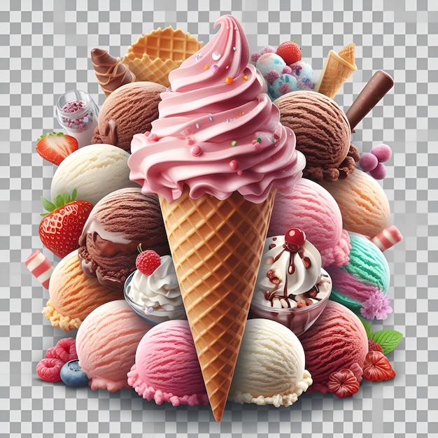 Ice cream swirl cones pink pastel