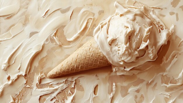 Photo ice cream texture brown colour soft tones super realistic picture fresh style