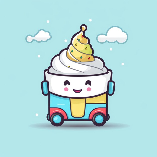 Photo ice cream truck mascot for a company logo generative ai