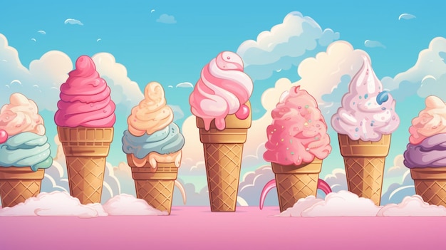 Ice cream vector background