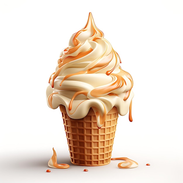 Ice cream on a white background 3d rendering