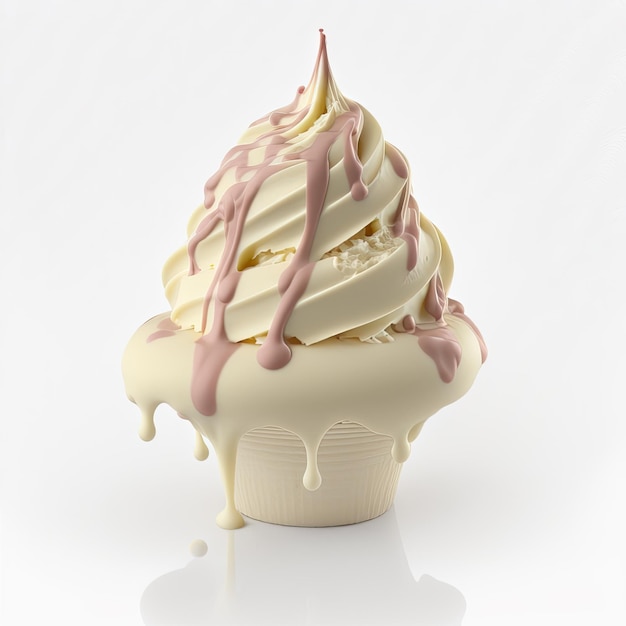 Ice cream on white background Made by AI Artificial intelligence