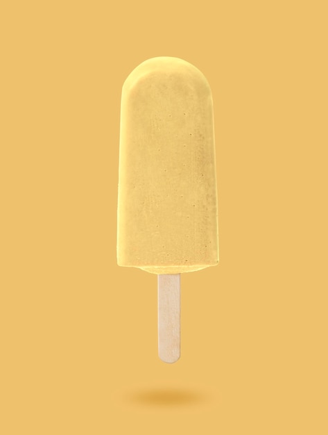 Ice cream on yellow background