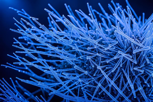 ice crystal formation with embedded neon lights