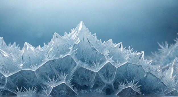 Photo ice crystals are frozen in a glass container