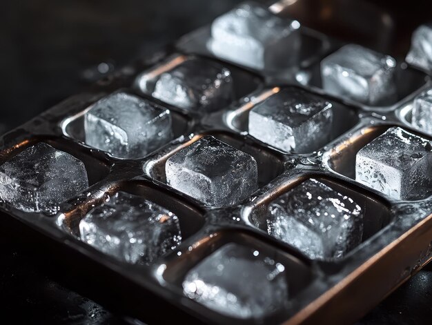 Ice Cube Trays with ice cubes