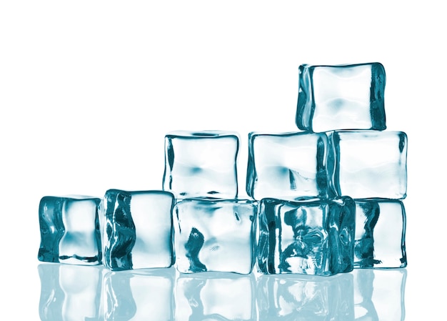 Ice cubes isolated on white