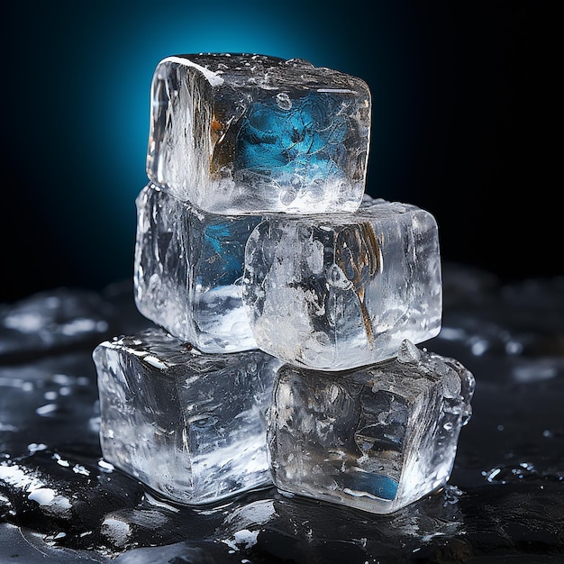 Ice Cubes Stacked in Pearl Color and Texture