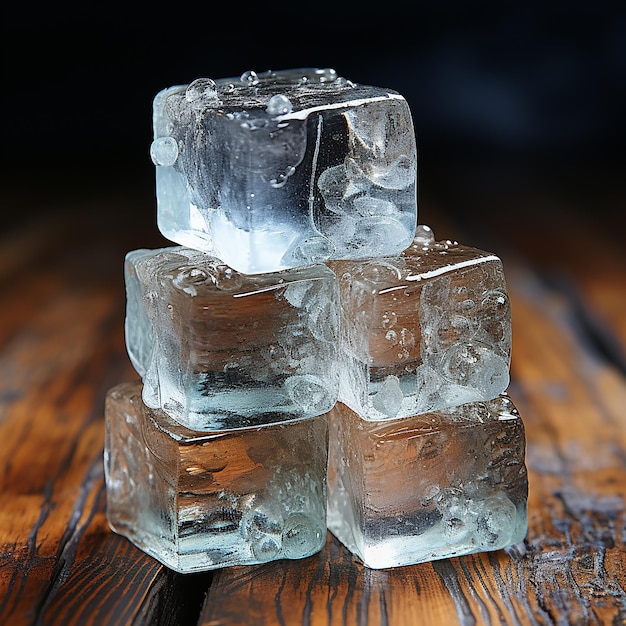 Ice Cubes Stacked in Pearl Color and Texture