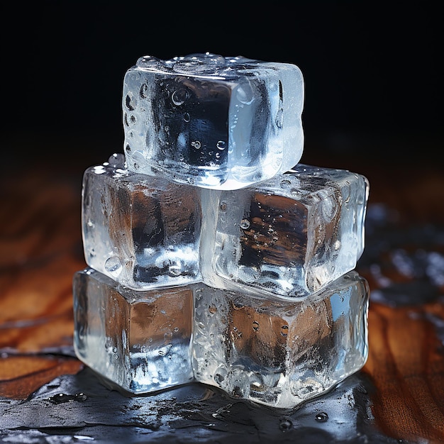 Ice Cubes Stacked in Pearl Color and Texture