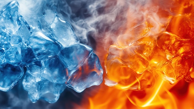 Photo ice and fire a striking contrast