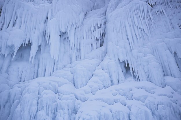 ice splashes baikal rocks, abstract winter view