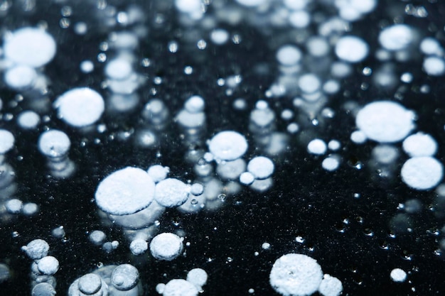 Ice texture background with bubbles