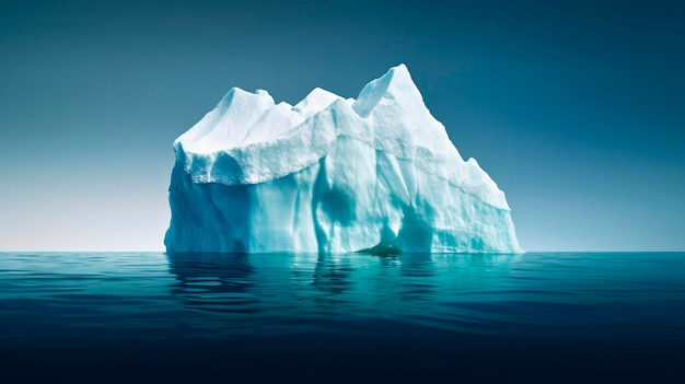 Iceberg concept underwater risk dark hidden threat or danger concept Central composition background illustration digital Generative AI