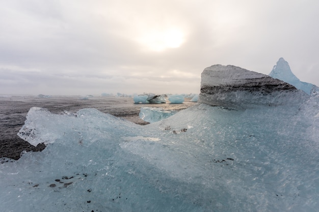 Photo iceberg diamond beach iceland