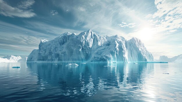 An iceberg emerges a majestic feature in Greenlands Arctic landscape