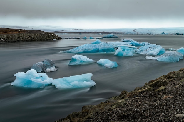 Iceberg from the Vatnajokull floating on the Jokulsarlon lagoon in South Iceland