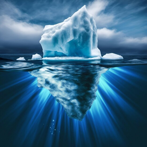 Iceberg in the open ocean abstract natural backgrounds