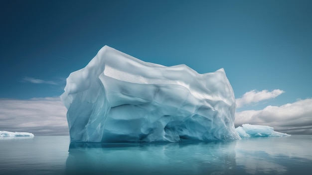 An iceberg with a blue background and a blue background.