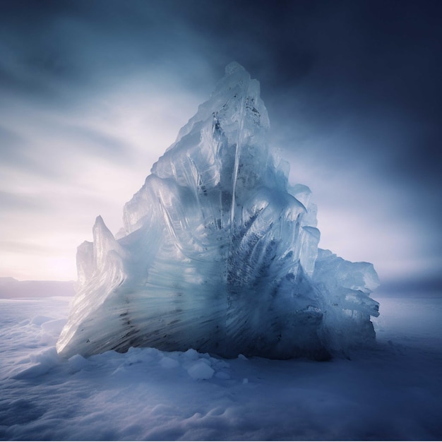 Icebergs in the glacial lagoon 3d rendering