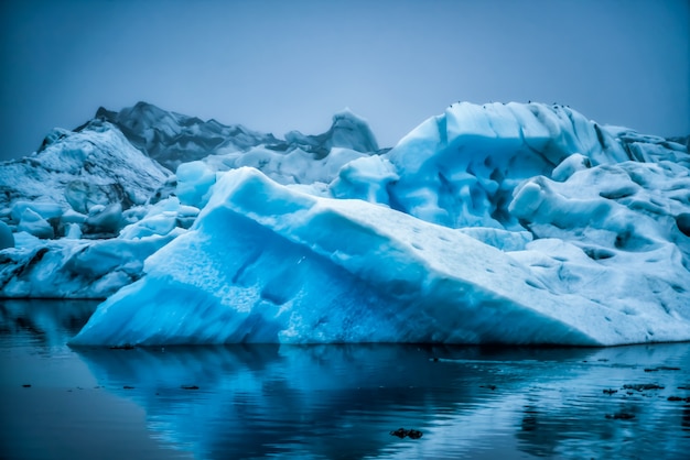 Icebergs in Jokulsarlon glacial lagoon in Iceland.