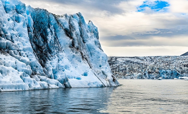 Icebergs in the Jokulsarlon Glacier Lagoon Iceland