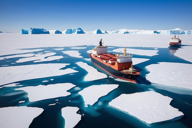 Photo icebreaker ships in polar regions