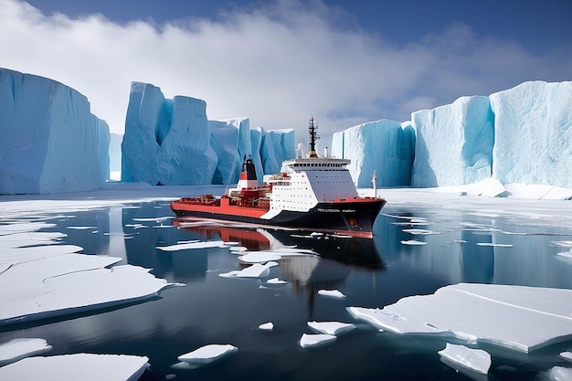 Photo icebreaker ships in polar regions