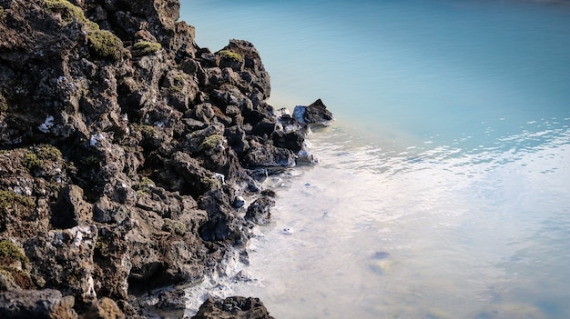 Iceland blue lagoon water and rocks