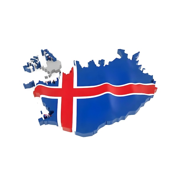 Iceland Map Flag Concept Illustration Design