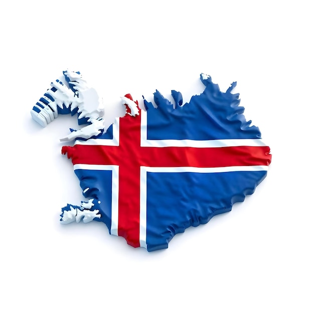 Iceland Map Flag Concept Illustration Design