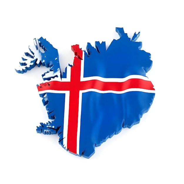 Iceland Map Flag Concept Illustration Design