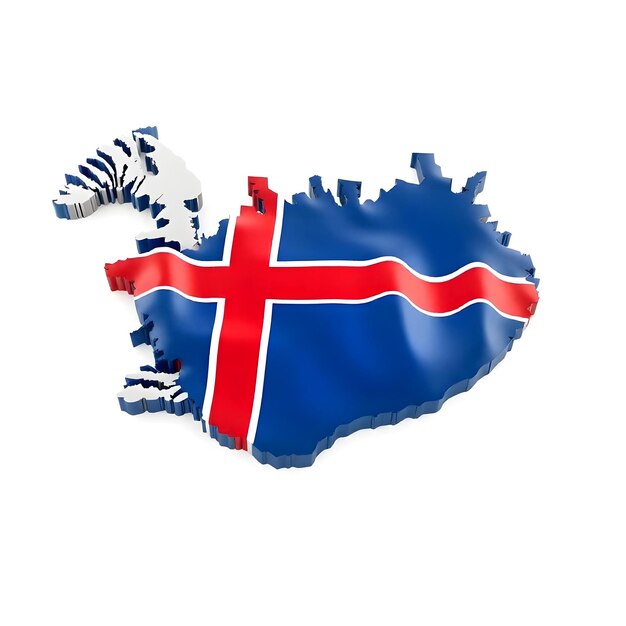 Iceland Map Flag Concept Illustration Design