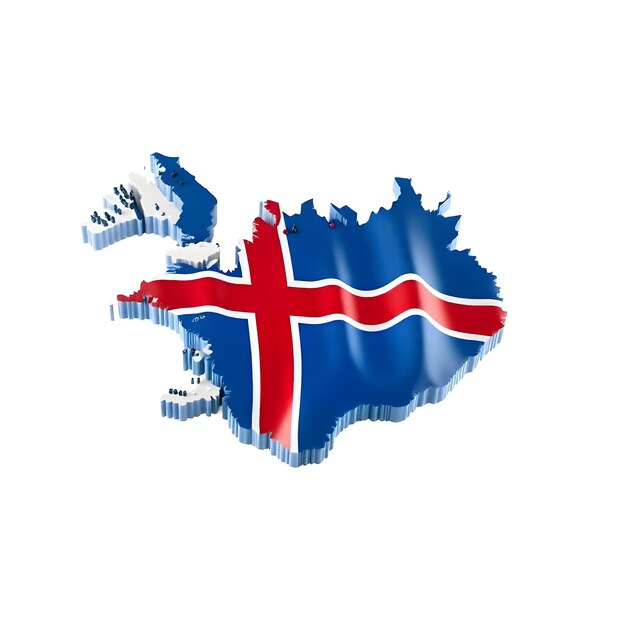 Iceland Map Flag Concept Illustration Design