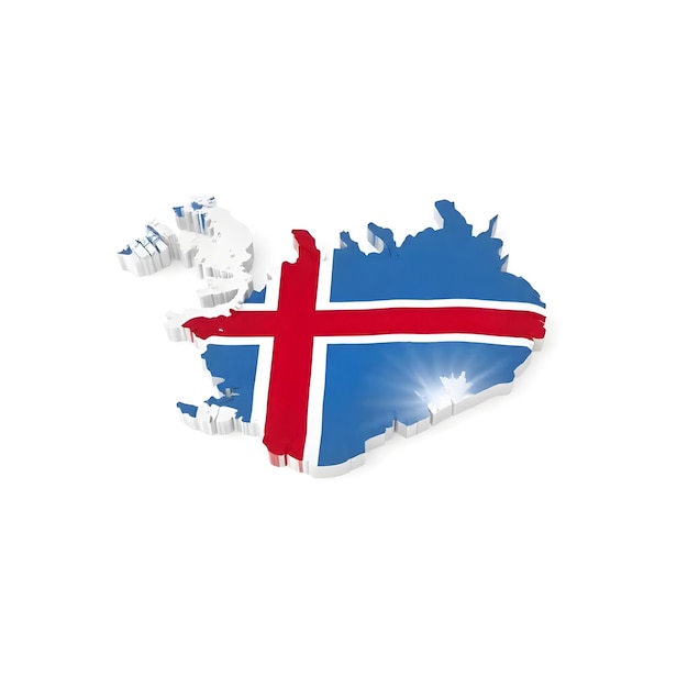 Photo iceland map flag concept illustration design