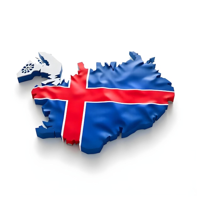 Iceland Map Flag Concept Illustration Design