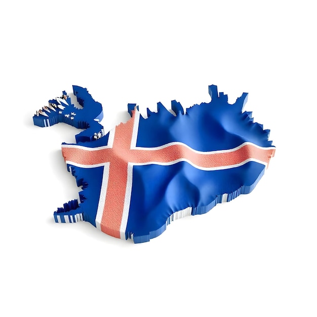 Photo iceland map flag concept illustration design