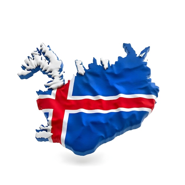 Photo iceland map flag concept illustration design