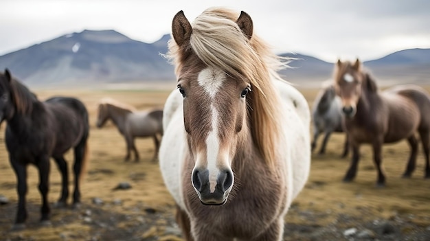 The Icelandic horse may be a breed of horse made in Iceland Creative resource AI Generated