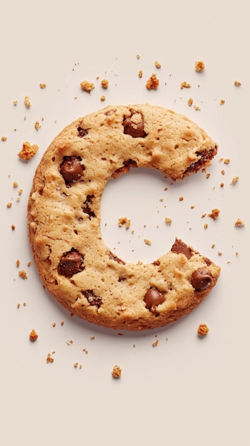 Photo icon for an app cookie shaped like the letter c crumbs