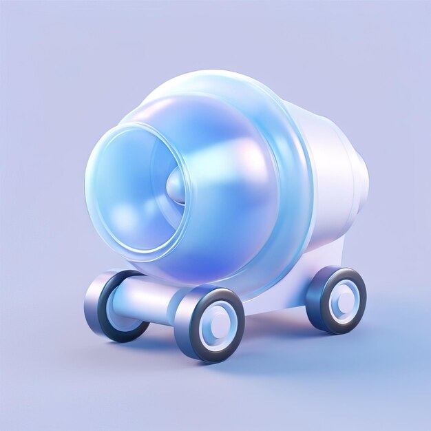 Icon of cement mixer Glossy glass style