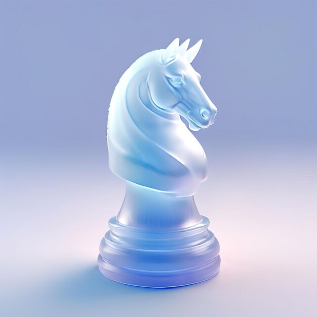 Icon of chess knight Glossy glass style