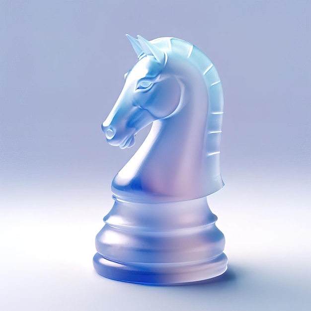 Icon of chess knight Glossy glass style