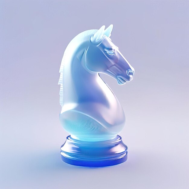 Icon of chess knight Glossy glass style