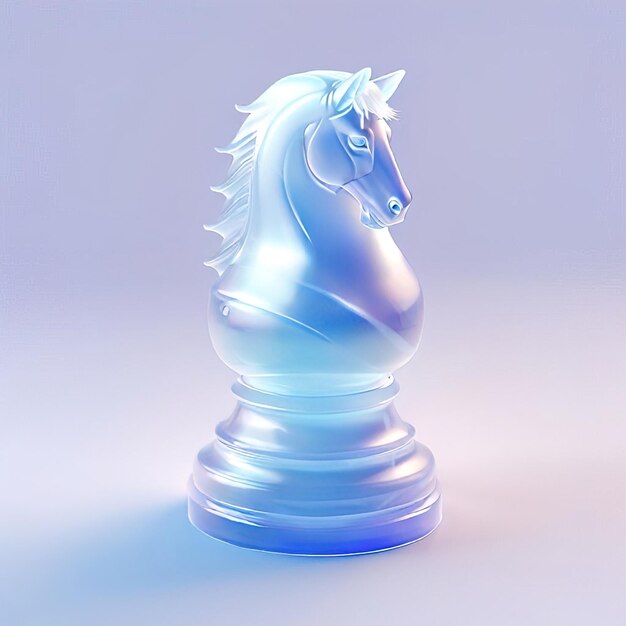 Icon of chess knight Glossy glass style