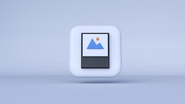 icon gallery with white background. 3d rendering