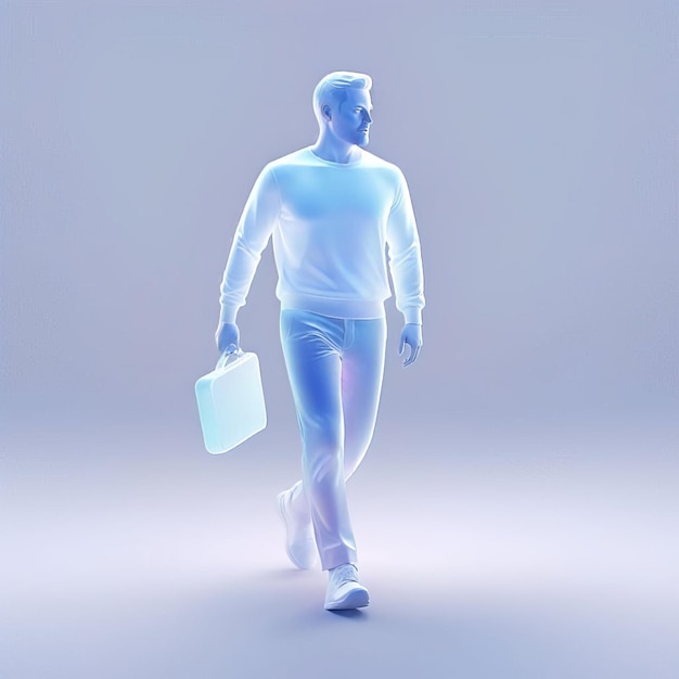 Photo icon of man walking glossy glass style