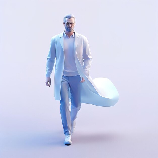 Photo icon of man walking glossy glass style