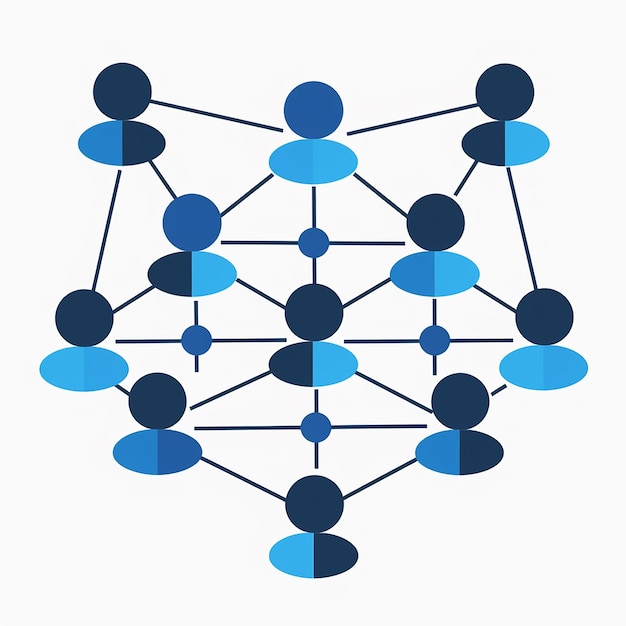 Photo icon representing business networking in blue